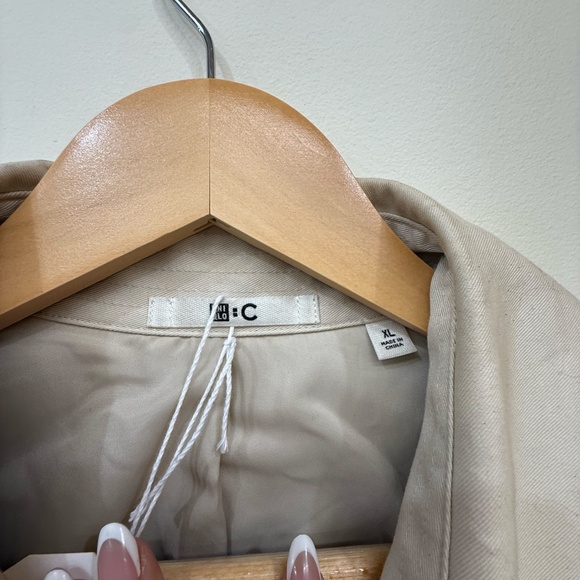UNIQLO Cotton Beige Trench Coat Size Extra Large - Picture 4 of 7